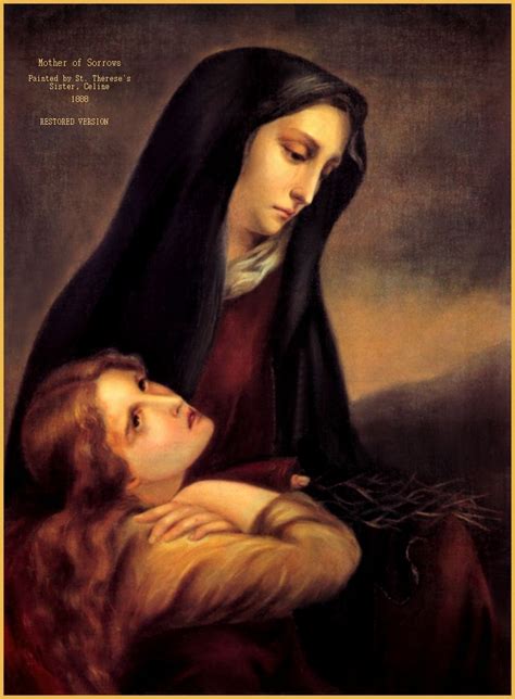 celine mother of sorrows|carmelite sisters first sorrow.